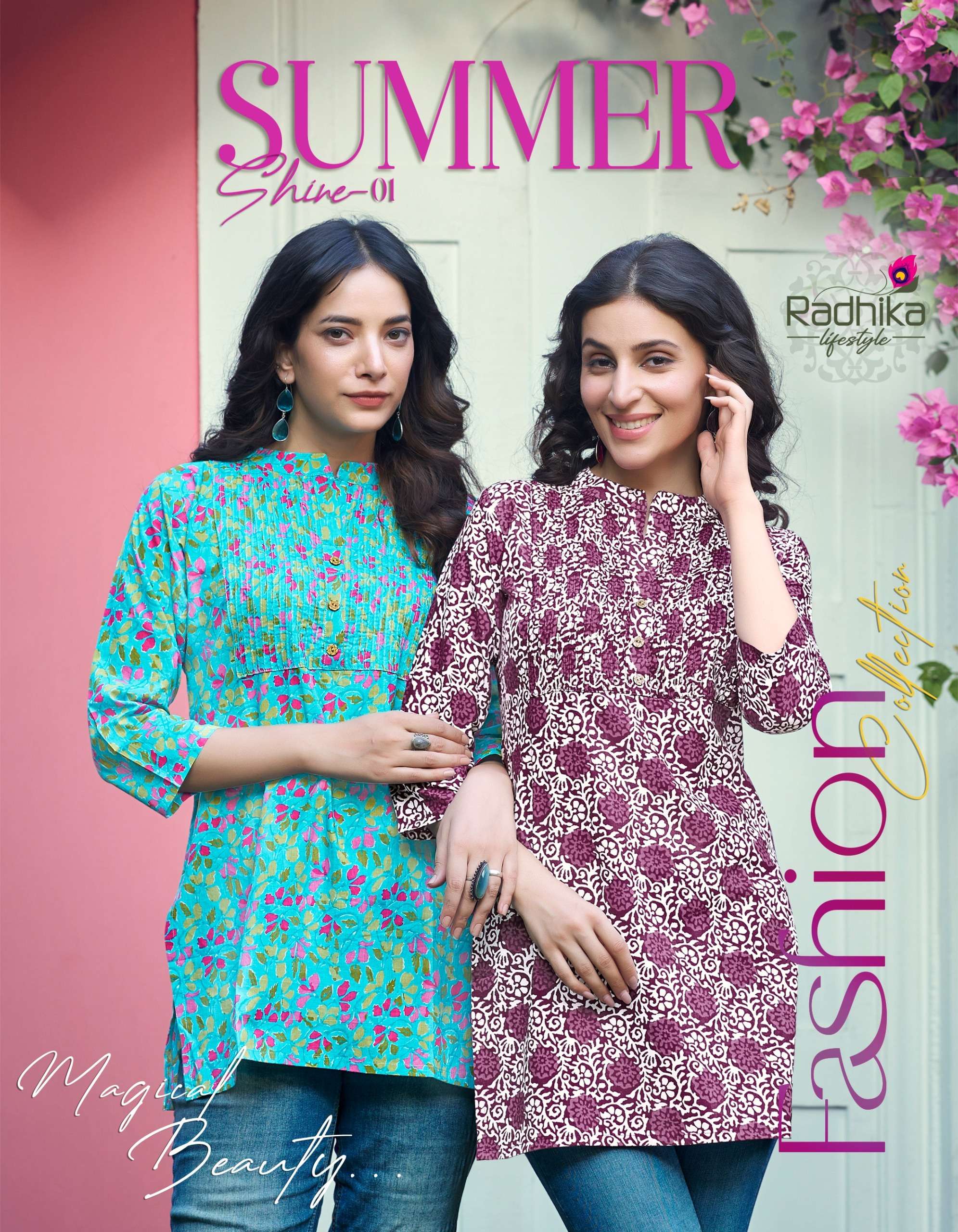 SUMMER SHINE VOL-1 BY RADHIKA LIFESTYLE 1001 TO 1008 SERIES COTTON PRINT TOPS