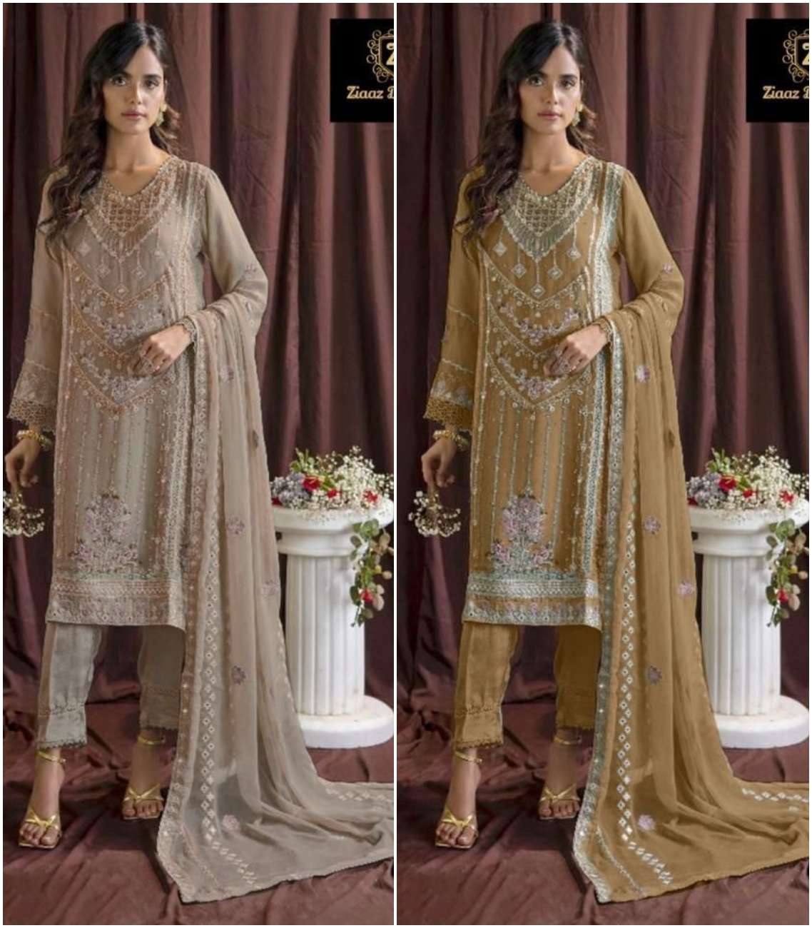 Z-440 NX BY ZIAAZ DESIGNS GEORGETTE HEAVY EMBROIDERY WORK PAKISTANI DRESSES