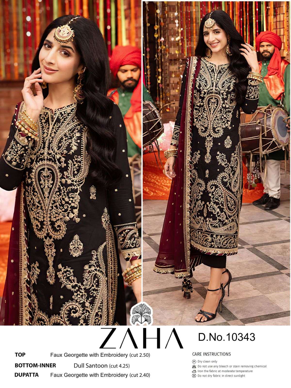 ZAHA 10343 HIT DESIGN BY ZAHA GEORGETTE HEAVY EMBROIDERY PAKISTANI DRESS