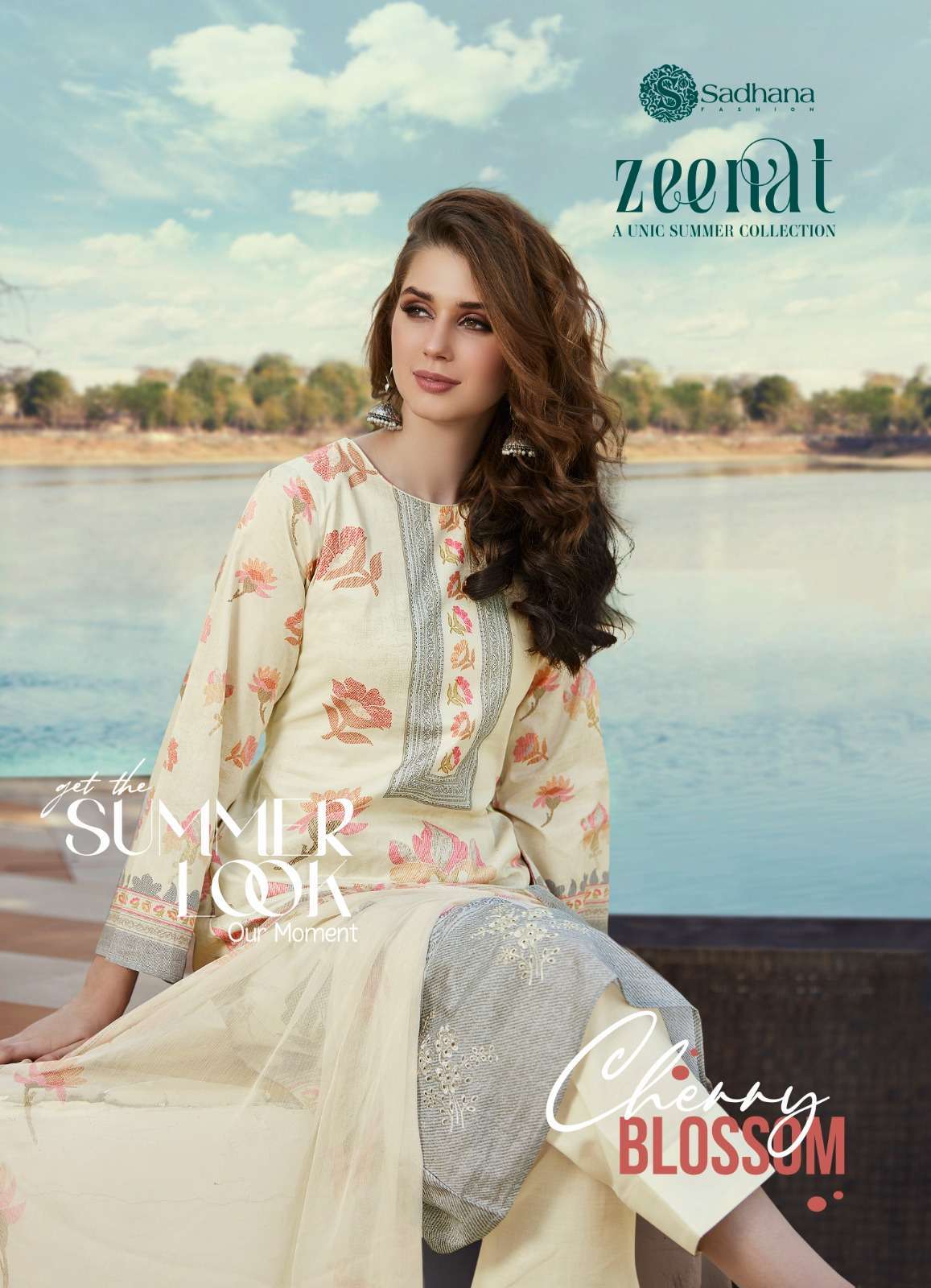 ZEENAT BY SADHANA FASHION 1001 TO 1008 SERIES PURE LAWN COTTON PRINT WORK DRESSES