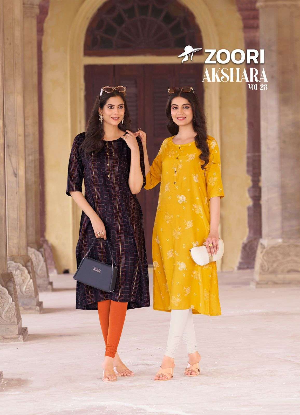 AKSHARA VOL-28 BY ZOORI 1164 TO 1169 SERIES RATON PRINT KURTIS