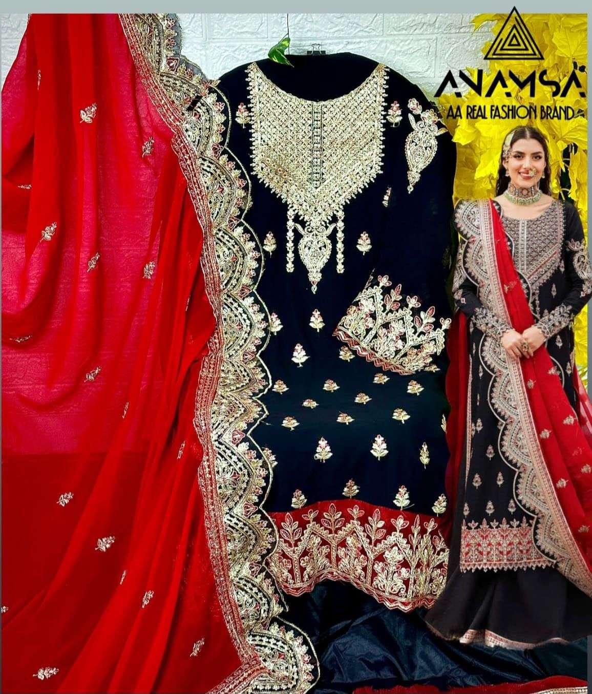 ANAMSA 286-A TO 286-D SERIES BY ANAMSA FAUX GEORGETTE WORK PAKISTANI DRESSES