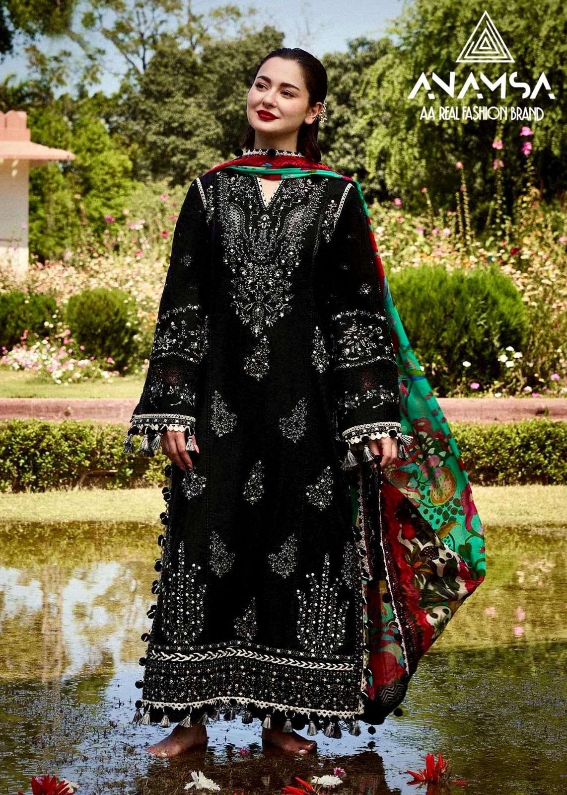 ANAMSA 491 HIT DESIGN BY ANAMSA PURE RAYON COTTON EMBROIDERY PAKISTANI DRESS