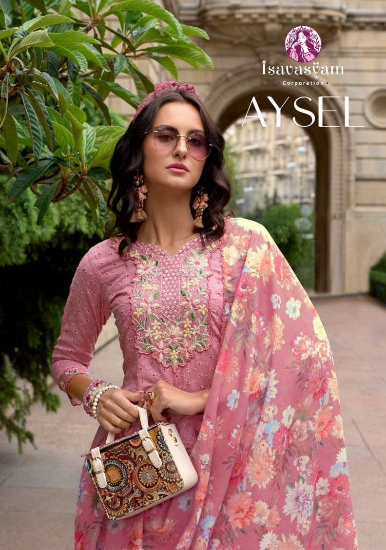 AYSEL BY ISAVASYAM 1001 TO 1006 SERIES CHIKAN HEAVY EMBROIDERY WORK READYMADE DRESSES