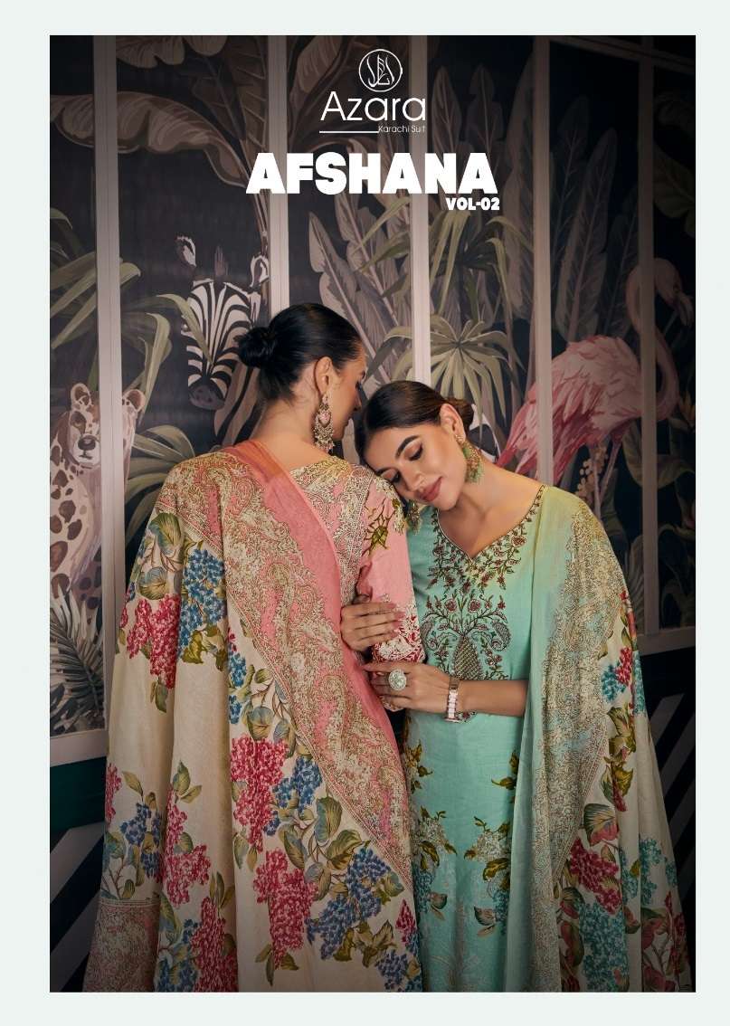 AZARA AFSHANA VOL-2 BY RADHIKA FASHION 89001 TO 89006 SERIES COTTON PRINT WORK DRESSES