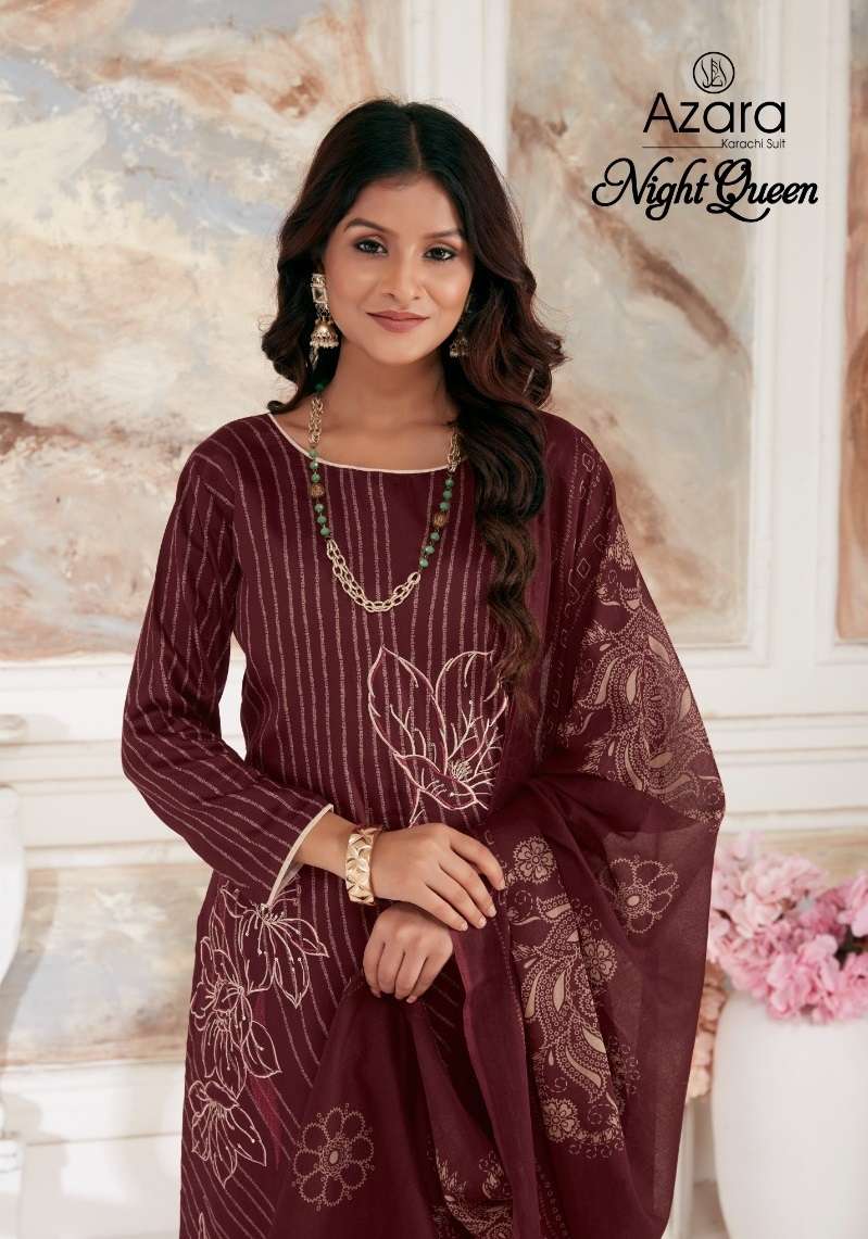 AZARA BLACK QUEEN BY RADHIKA FASHION 5001 TO 5004 SERIES JAAM COTTON EMBROIDERY DRESSES