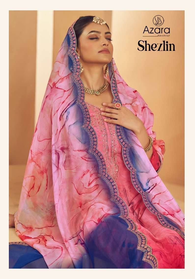 AZARA SHEZLIN BY RADHIKA FASHION 1001 TO 1004 SERIES PURE ORGANZA PRINT WORK DRESSES