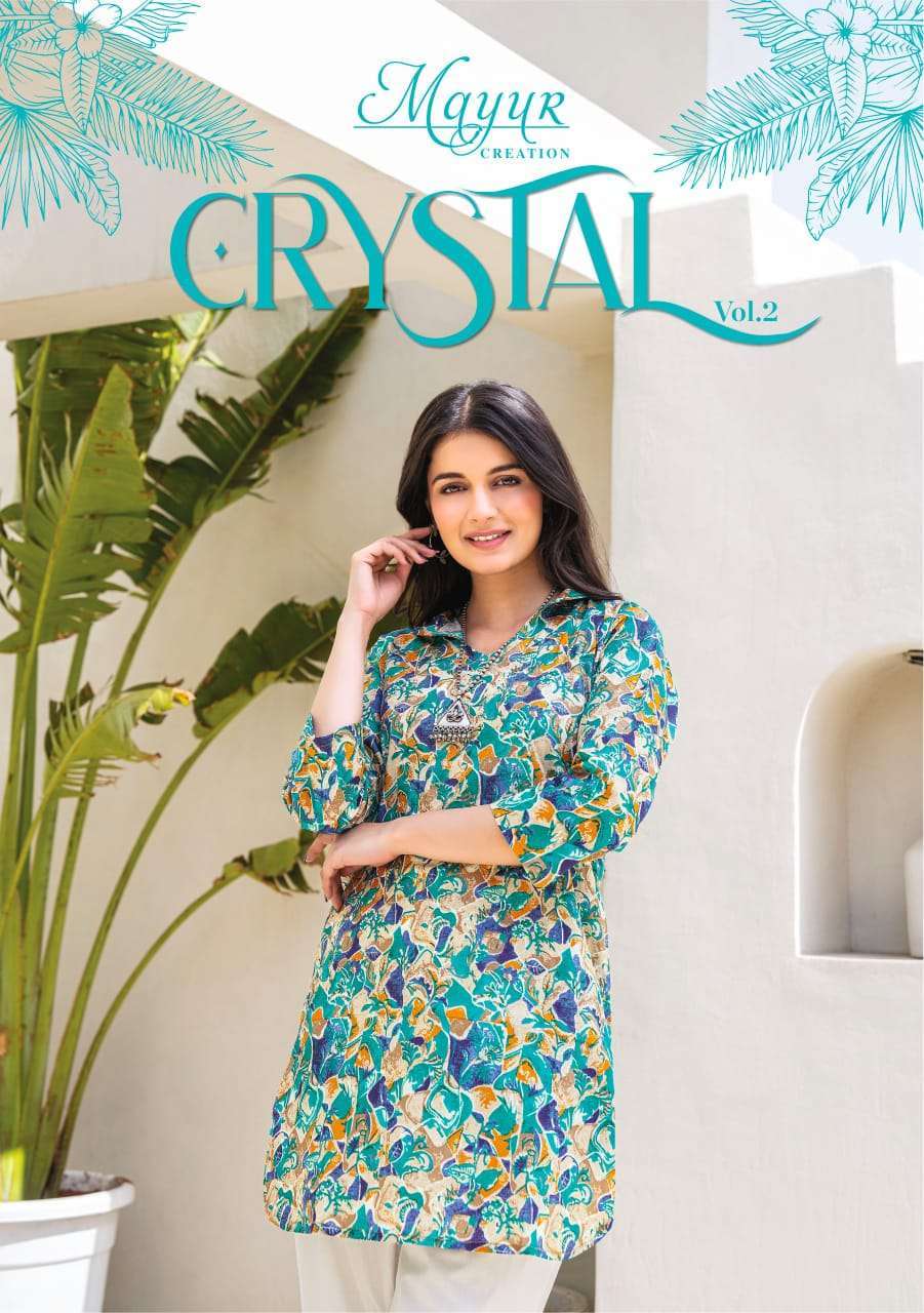 CRYSTAL VOL-2 BY MAYUR CREATION 2001 TO 2012 ERIES HEAVY POPLIN COTTON PRINT TOPS