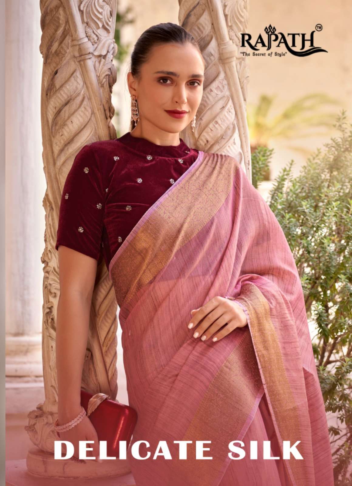 DELICATE SLK BY RAJPATH 450001 TO 450006 SERIES FANCY LINEN WORK FESTIVE SAREES