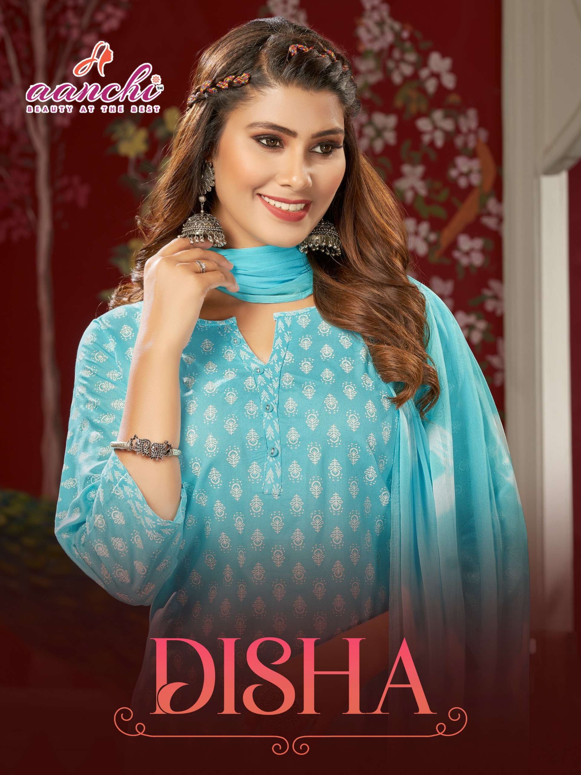 DISHA BY AANCHI 101 TO 104 SERIES RAYON PRINT WORK READYMADE DRESSES