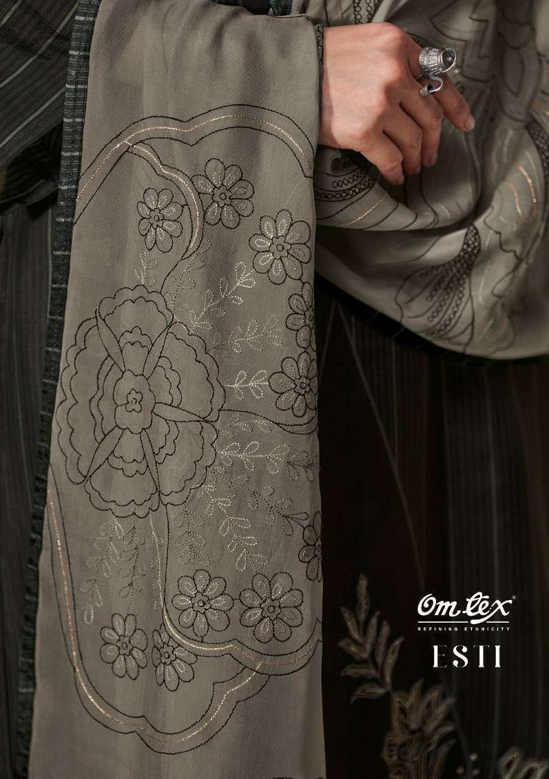 ESTI BY OMTEX 5271-A TO 5271-D SERIES RUSSIAN SILK PRINT WORK DRESSES