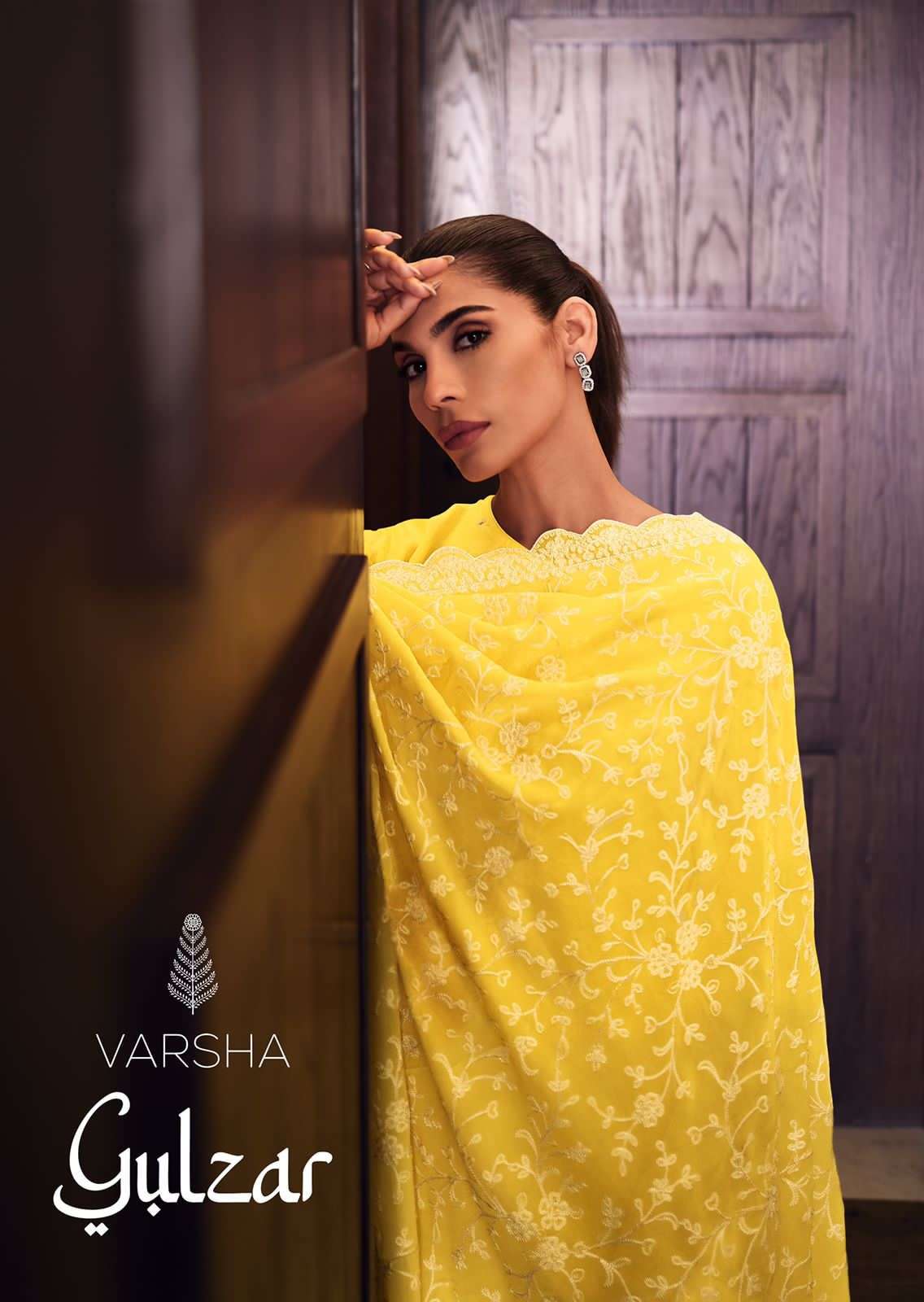 GULZAR BY VARSHA GZ-01 TO GZ-04 SERIES VISCOSE ORGANZA EMBROIDERY WORK DRESSES