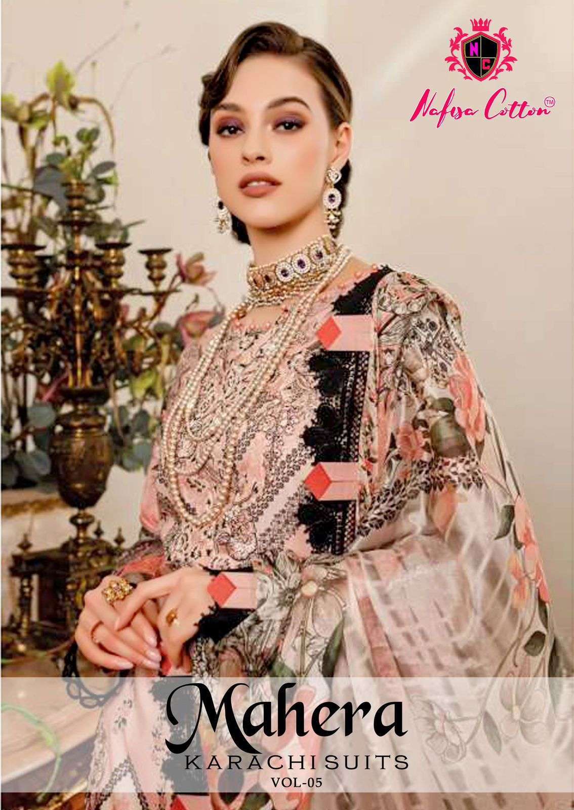 MAHERA KARACHI SUITS VOL-5 BY NAFISA COTTON 5001 TO 5006 SERIES COTTON PRINT DRESSES