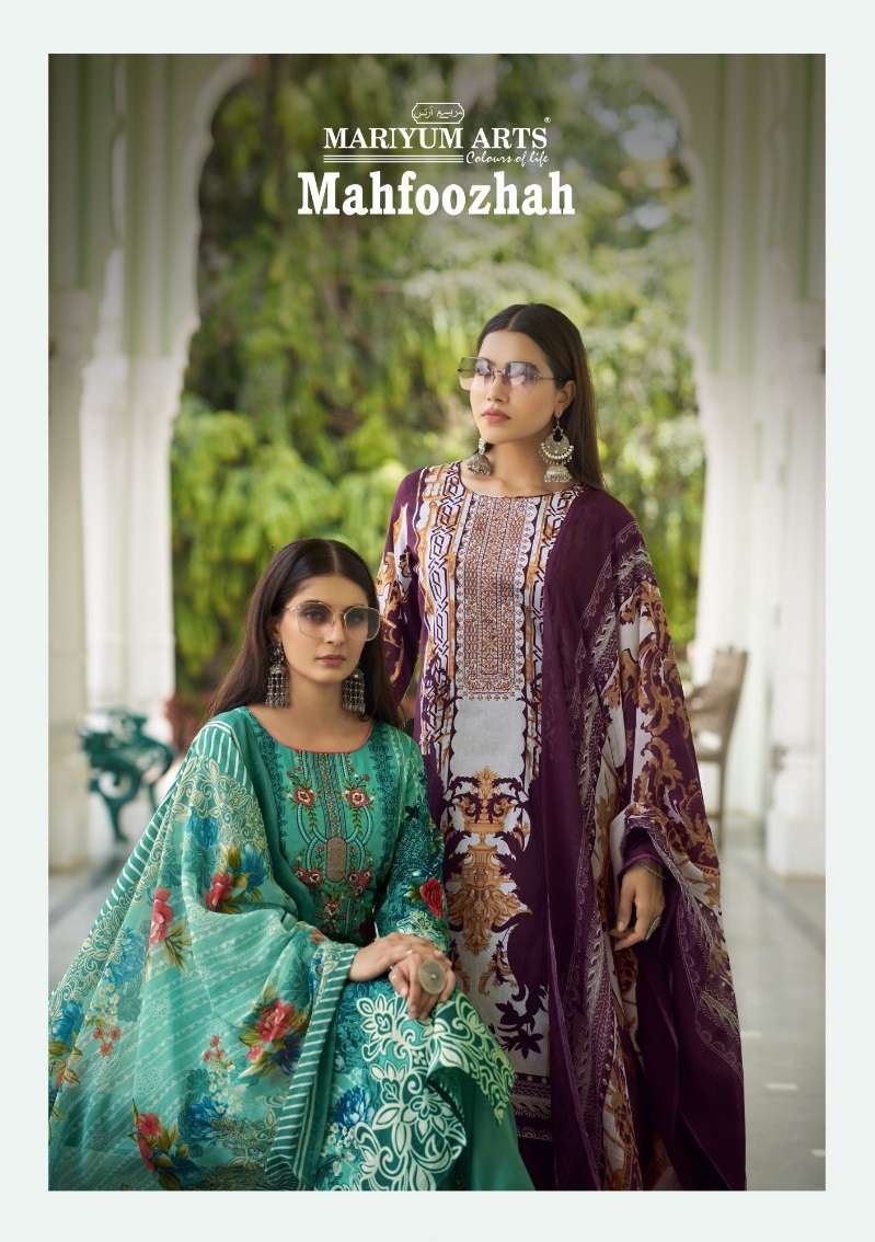 MARIYUM ARTS MAHFOOZHAH BY AQSAWHOLESALE 96001 TO 96006 SERIES CAMBRIC COTTON DRESSES