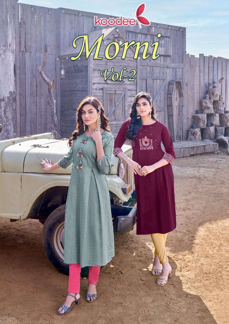 MORNI VOL-2 BY KOODEE 2001 TO 2006 SERIES RAYON EMBROIDERY WORK KURTIS