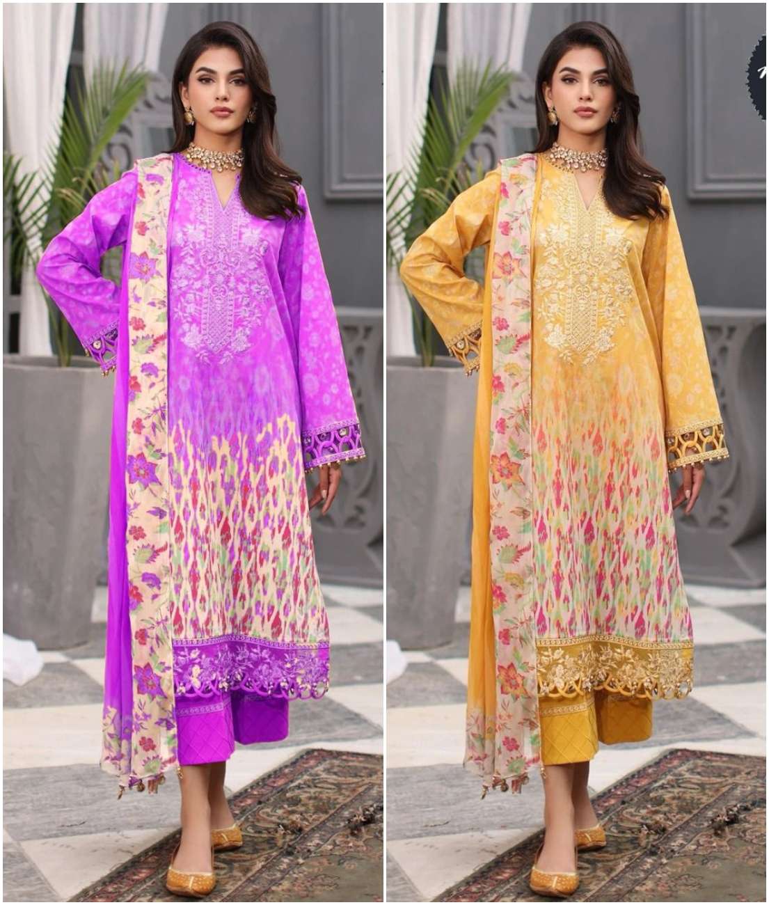 MT-1378 NX BY MEHBOOB TEX COTTON PRINT WORK PAKISTANI DRESSES