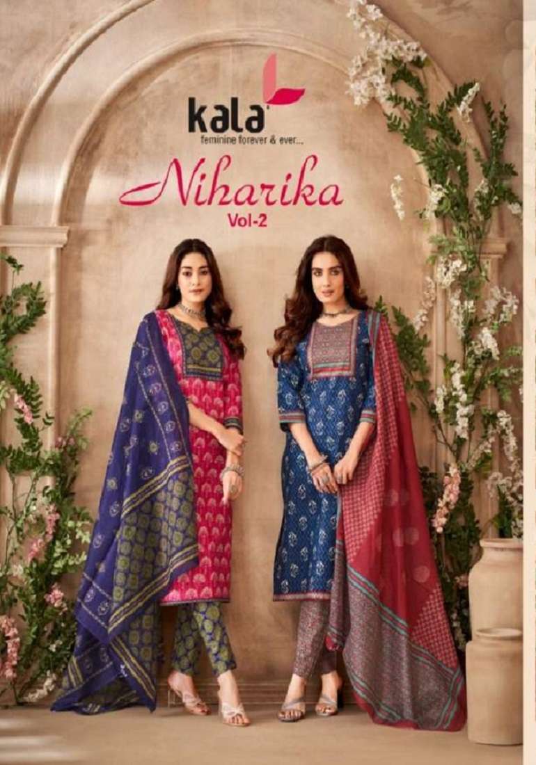 NIHARIKA VOL-2 BY KALA 5901 TO 5912 SERIES PURE COTTON PRINT DRESSES