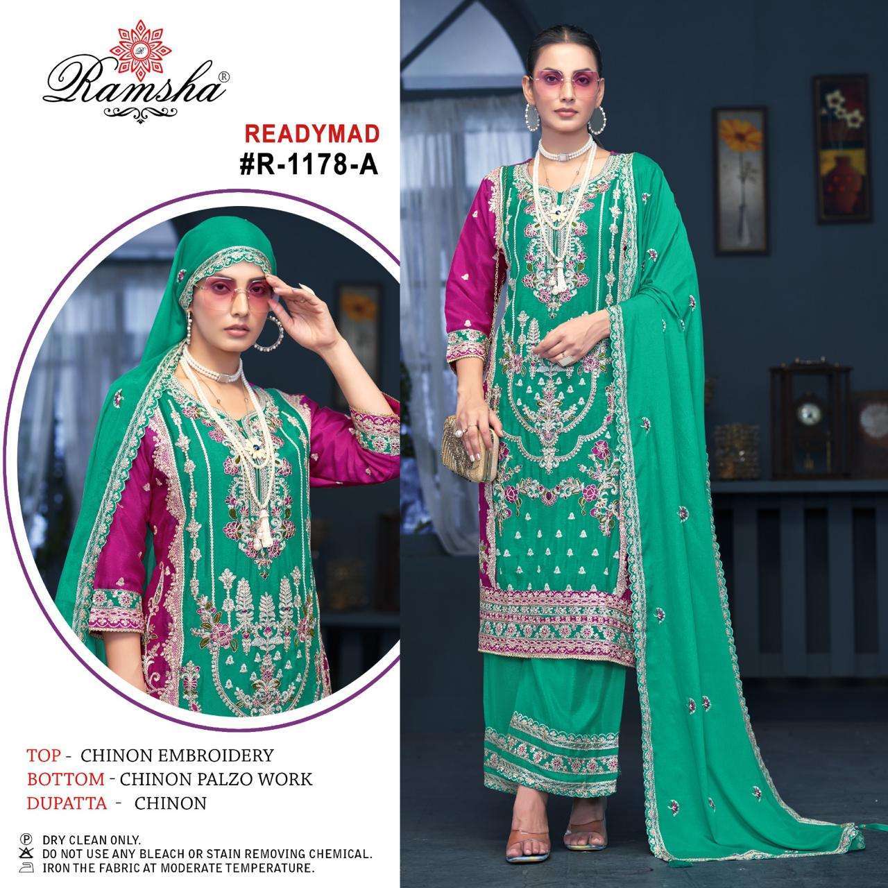 R-1178 COLOURS BY RAMSHA 1178-A TO 1178-D SERIES CHINON WORK READYMADE DRESSES