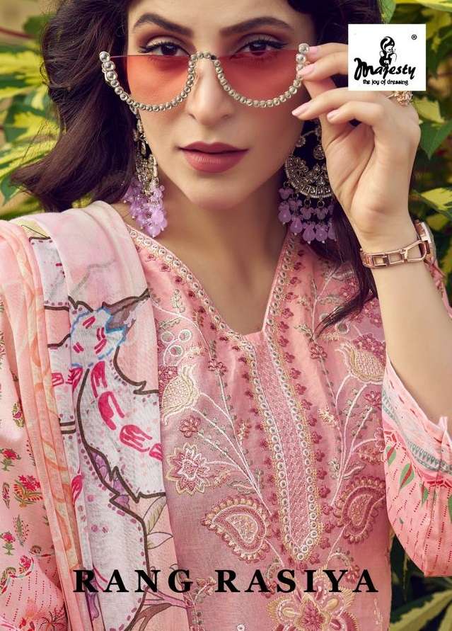 RANG RASIYA BY MAJESTY 1001 TO 1004 SERIES CAMBRIC COTTON EMBROIDERY PAKISTANI DRESSES