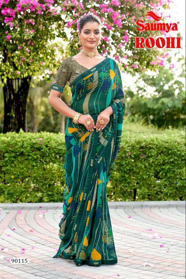 ROOHI BY SAUMYA 90115 TO 90122 SERIES GEORGETTE PRINT CASUAL SAREES