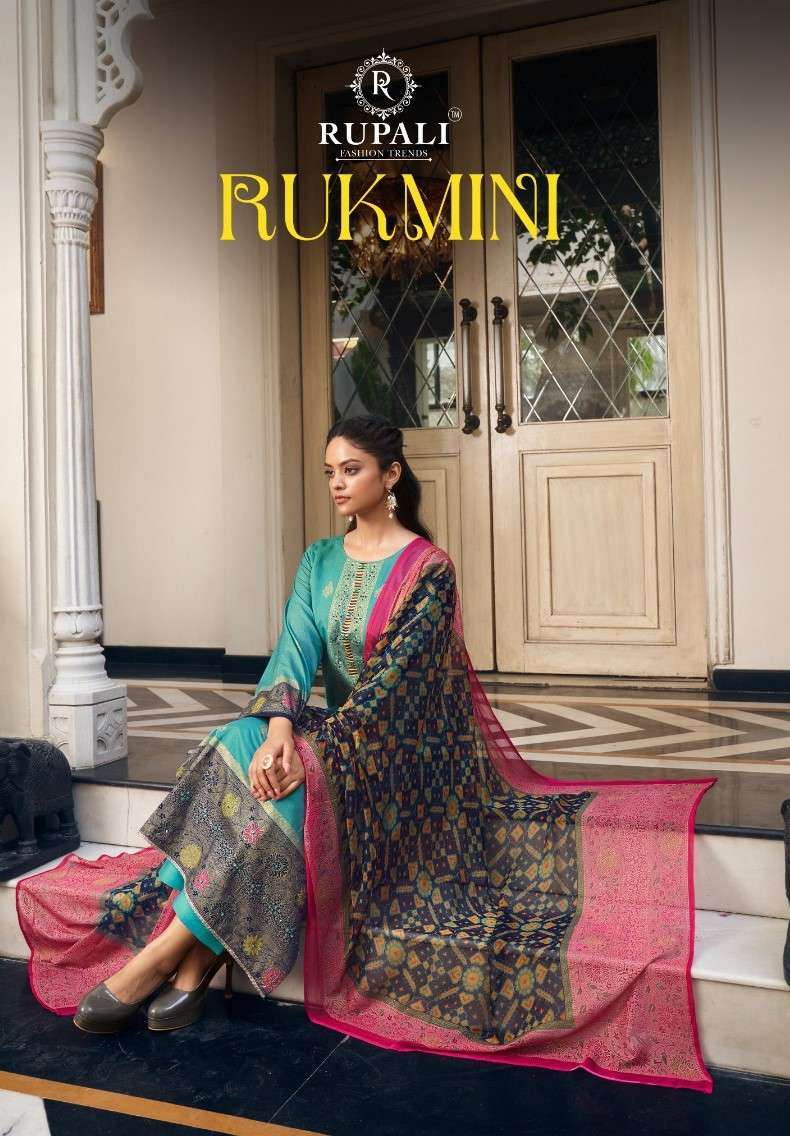 RUKMINI BY RUPALI 1001 TO 1006 SERIES PURE COTTON LAWN PRINT WORK DRESSES