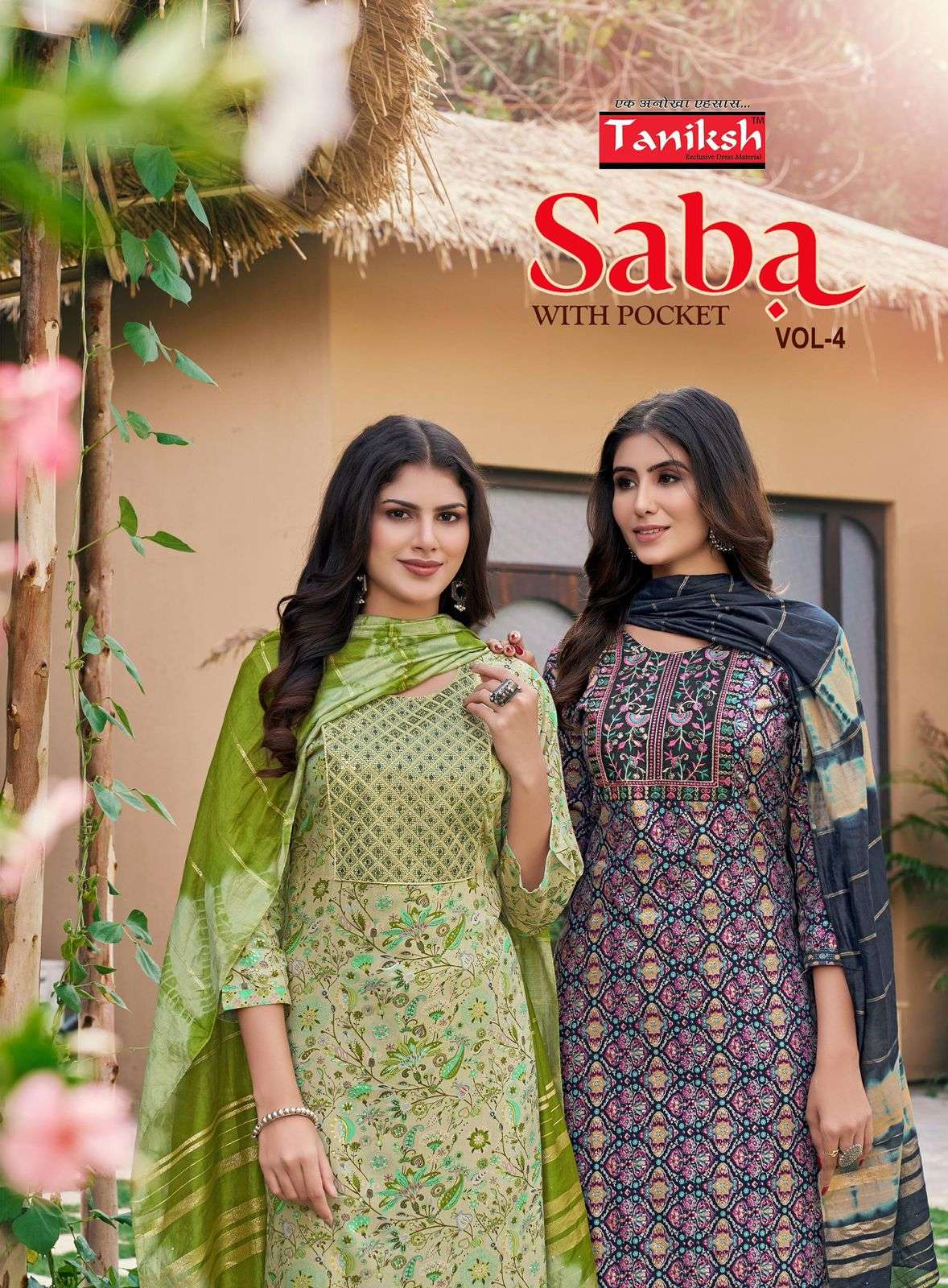 SABA VOL-4 BY TANIKSH 1001  TO 1008 SERIES RAYON PRINT WORK READYMADE DRESSES