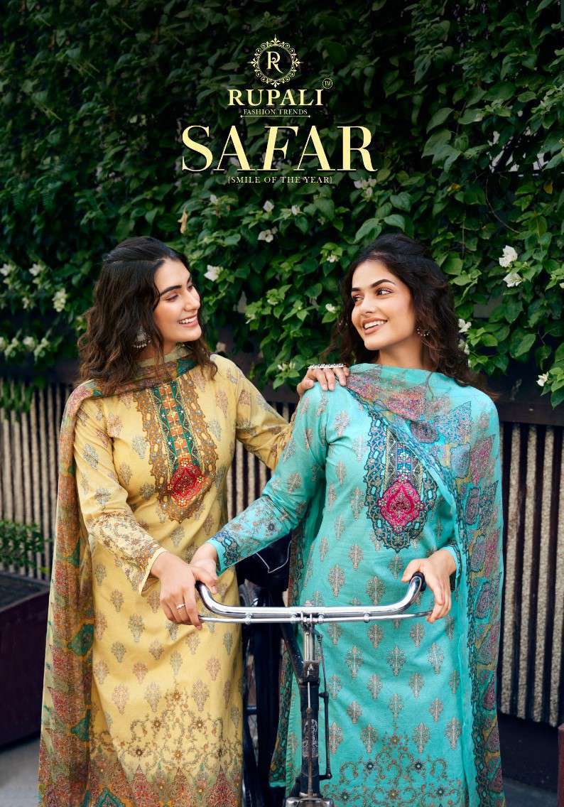 SAFAR BY RUPALI 2601 TO 2604 SERIES JAAM SATIN PRINT KHATLI HAND WORK DRESSES