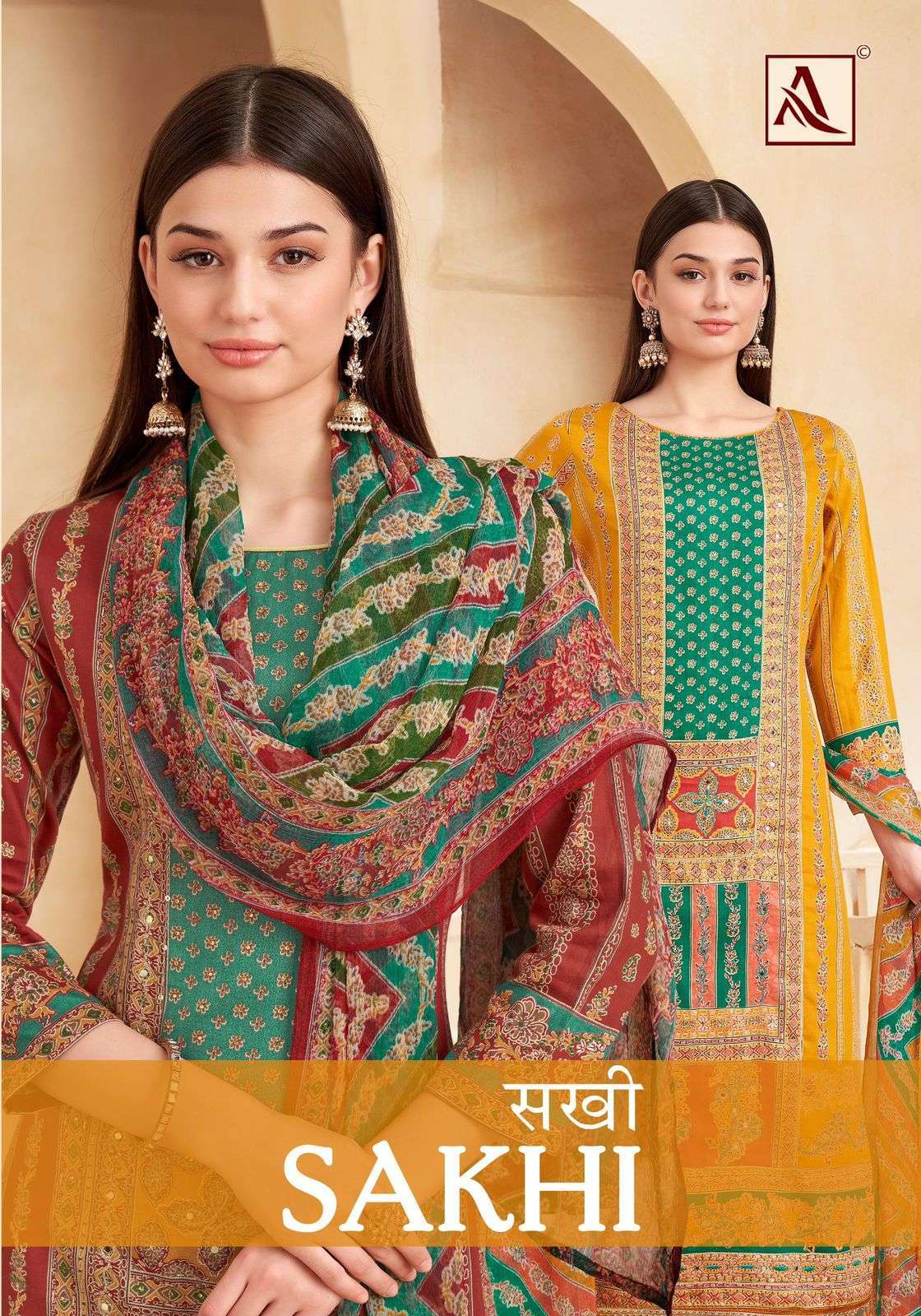 SAKHI BY ALOK SUIT 134-001 TO 134-004 SERIES PURE ZAM PRINT HAND WORK DRESSES