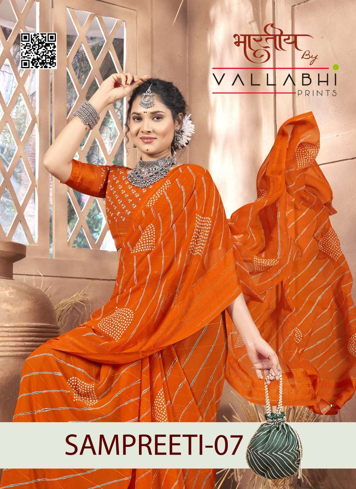 SAMPREETI VOL-7 BY VALLABHI PRINTS 27871 TO 27876 SERIES GEORGETTE PRINT WORK SAREES