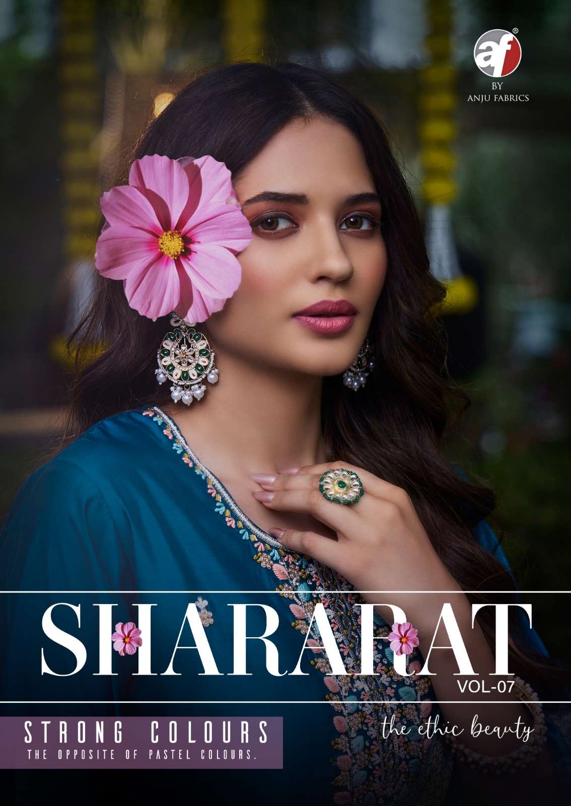 SHARARAT VOL-7 BY ANJU FABRICS 3821 TO 3826 SERIES VISCOSE MODAL WORK READYMADE DRESSES