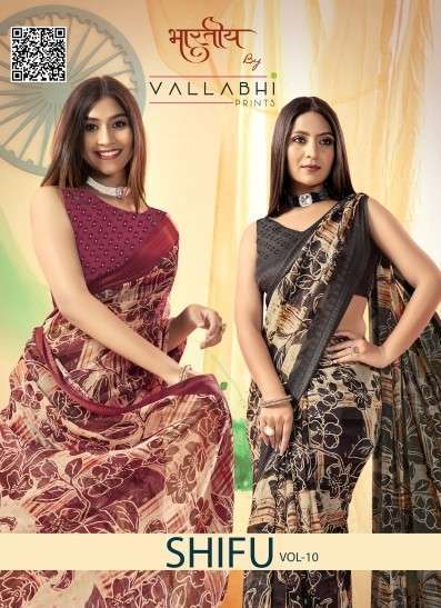 SHIFU VOL-10 BY VALLABHI PRINTS 27791 TO 27796 SERIES GEORGETTE PRINT CASUAL SAREES