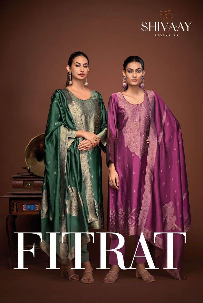 SHIVAAY FITRAT BY AQSAWHOLESALE 13001 TO 13004 SERIES BANGLORI SILK JACQUARD WORK DRESSES