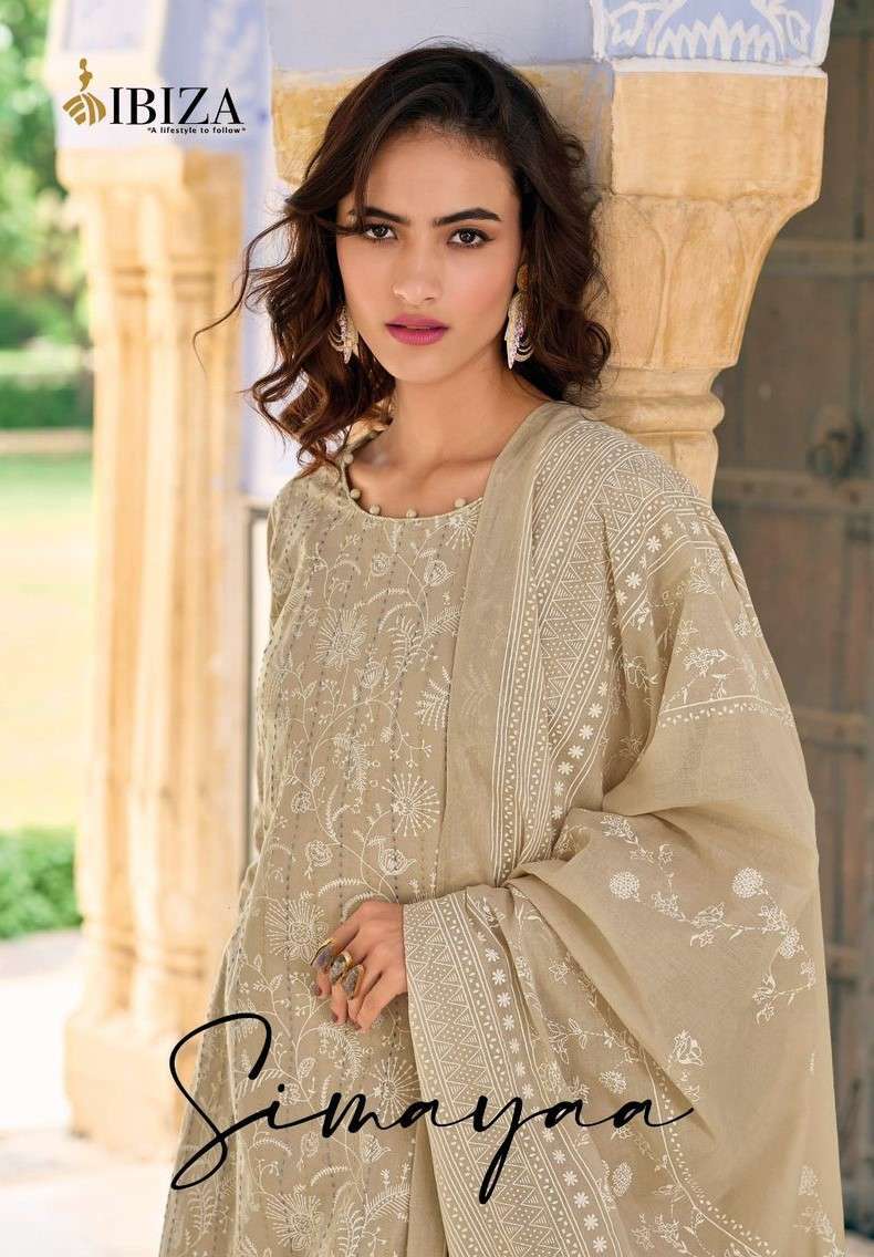 SIMAYAA BY IBIZA LIFESTYLE 10841 TO 10848 SERIES LAWN COTTON PRINT WORK DRESSES