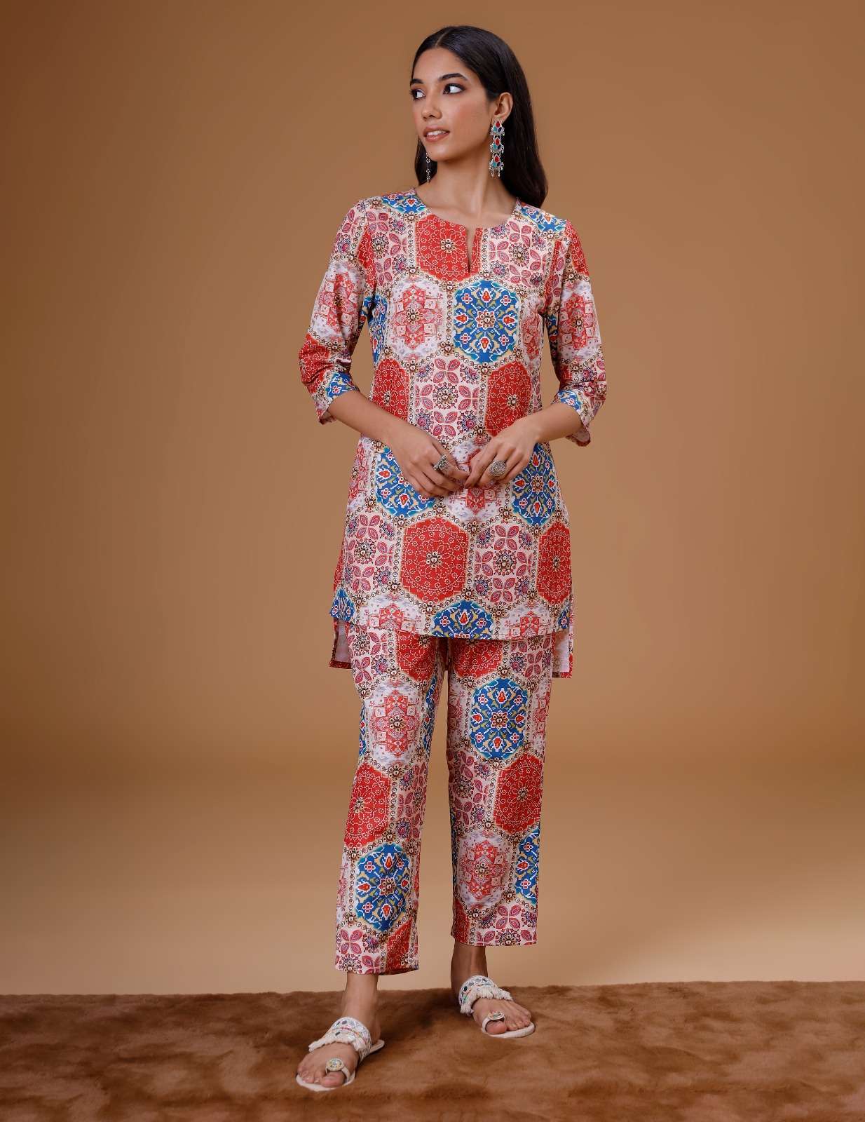 SOAN SANGRIYA BY AQSAWHOLESALE RAYON COTTON PRINT CO-ORD SET