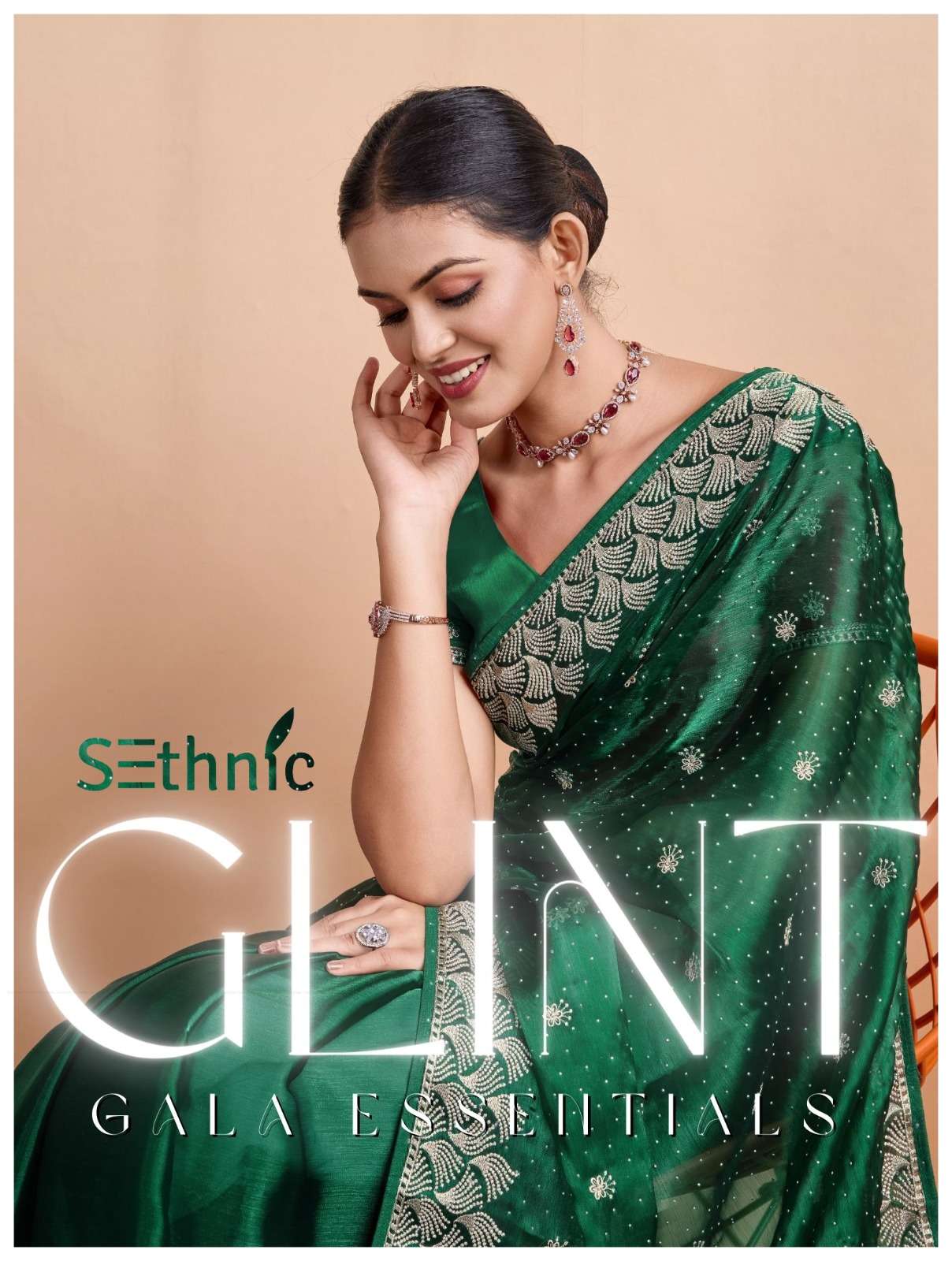 STHNIC GLINT BY AQSAWHOLESALE 30001 TO 30004 SERIES BLOOMING BURBERY WORK SAREES