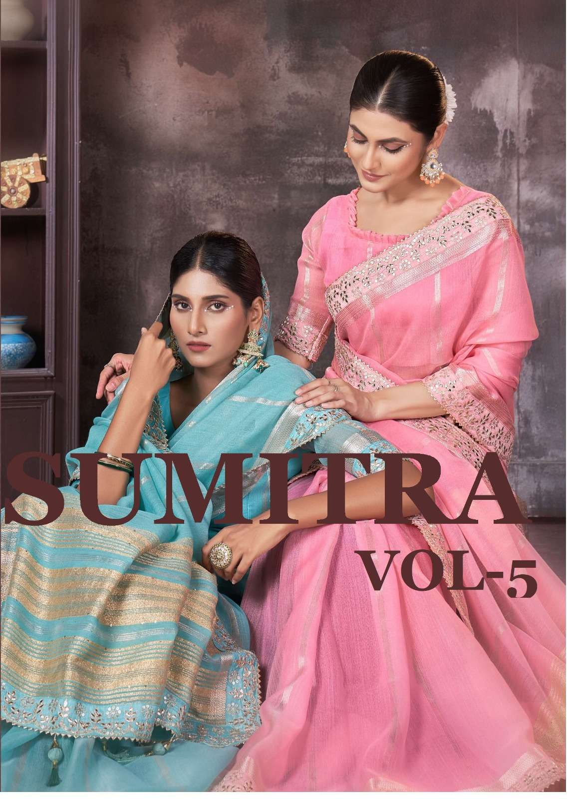 SUMITRA VOL-5 BY AQSAWHOLESALE DYED SILK LINING WORK FESTIVE SAREES