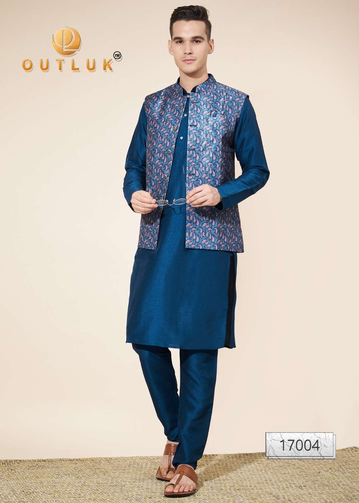 WEDDING COLLECTION VOL-17 BY OUTLUK 17001 TO 17011 SERIES PURE SILK MENS KURTA PAJAMAS