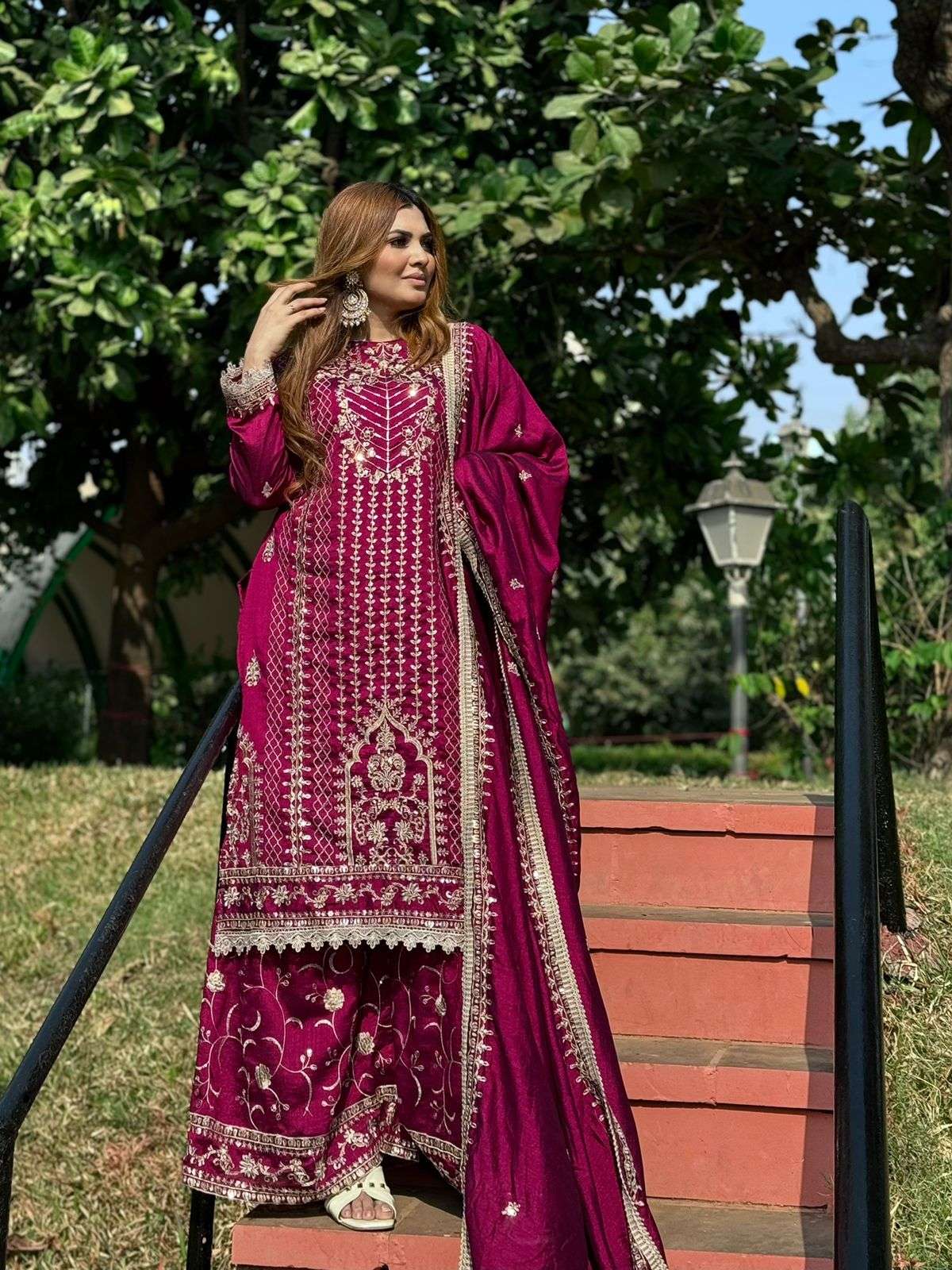 Z-454 NX BY ZIAAZ DESIGNS CHINON EMBROIDERY WORK PAKISTANI DRESSES