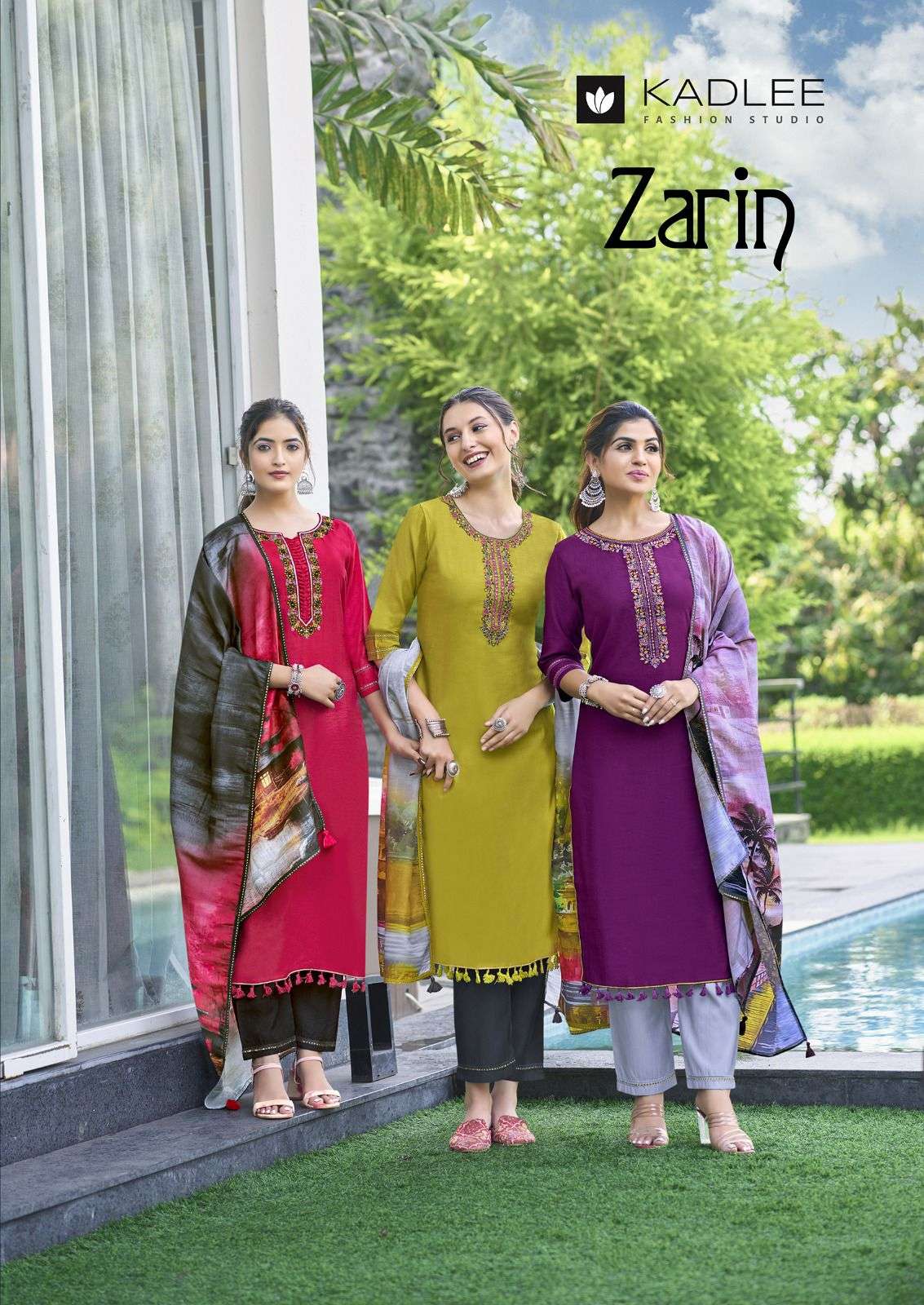 ZARIN BY KADLEE 1001 TO 1006 SERIES VISCOSE EMBROIDERY WORK READYMADE DRESSES