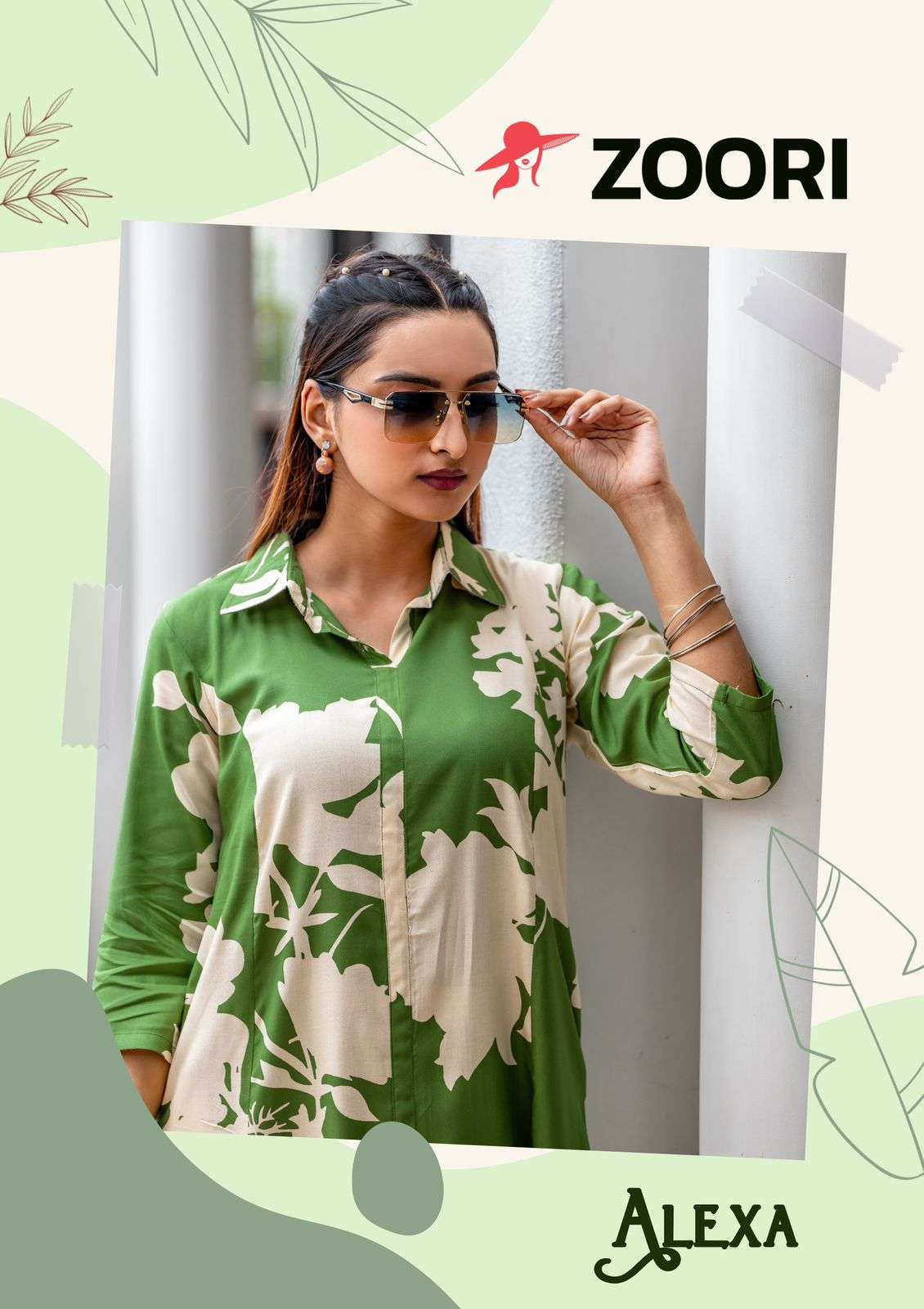 ALEXA BY ZOORI 1001 TO 1004 SERIES RAYON PRINT KURTI & PANT SET