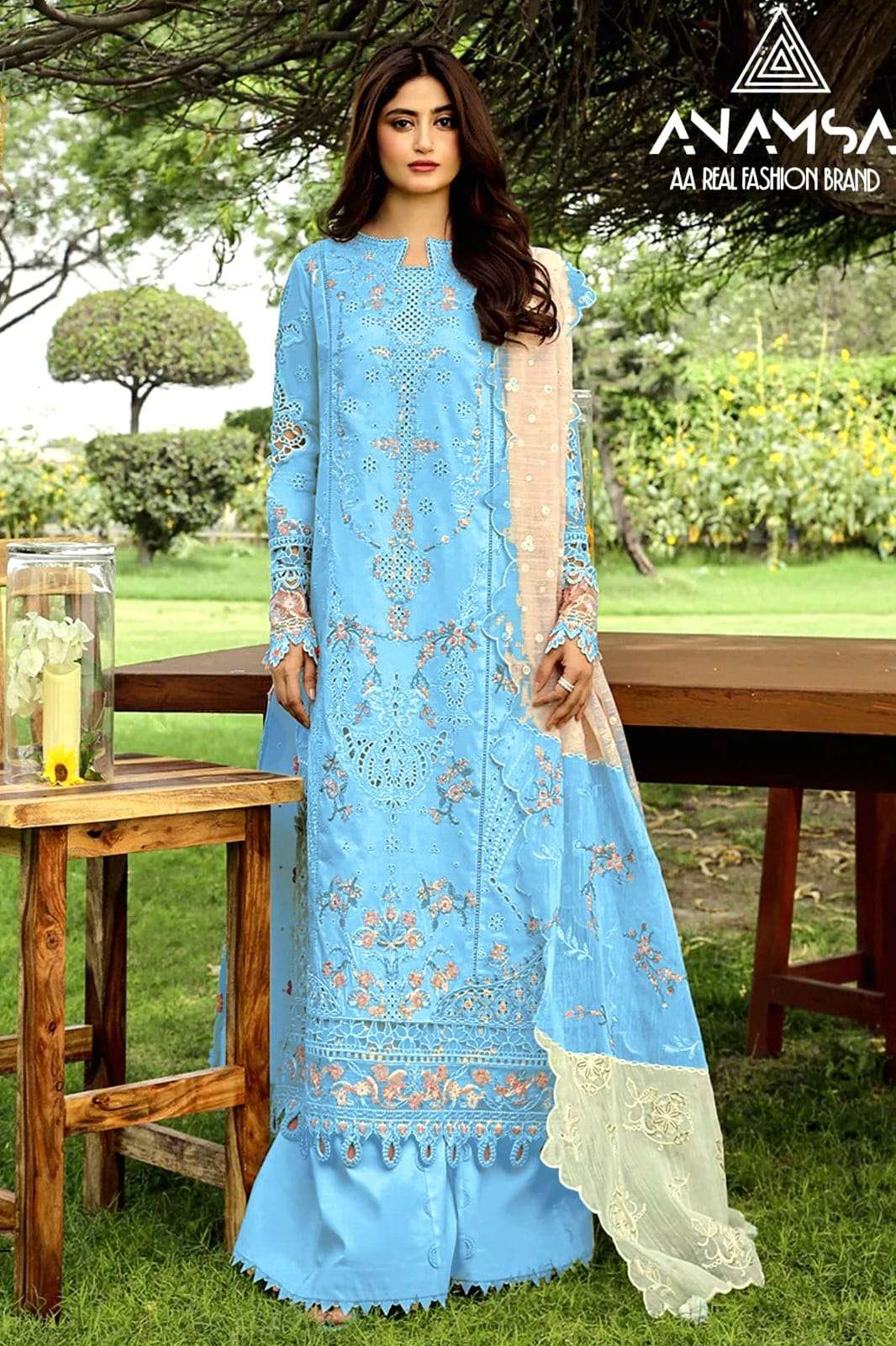 ANAMSA 494 HIT DESIGN BY ANAMSA RAYON COTTON EMBROIDERY WORK PAKISTANI DRESS