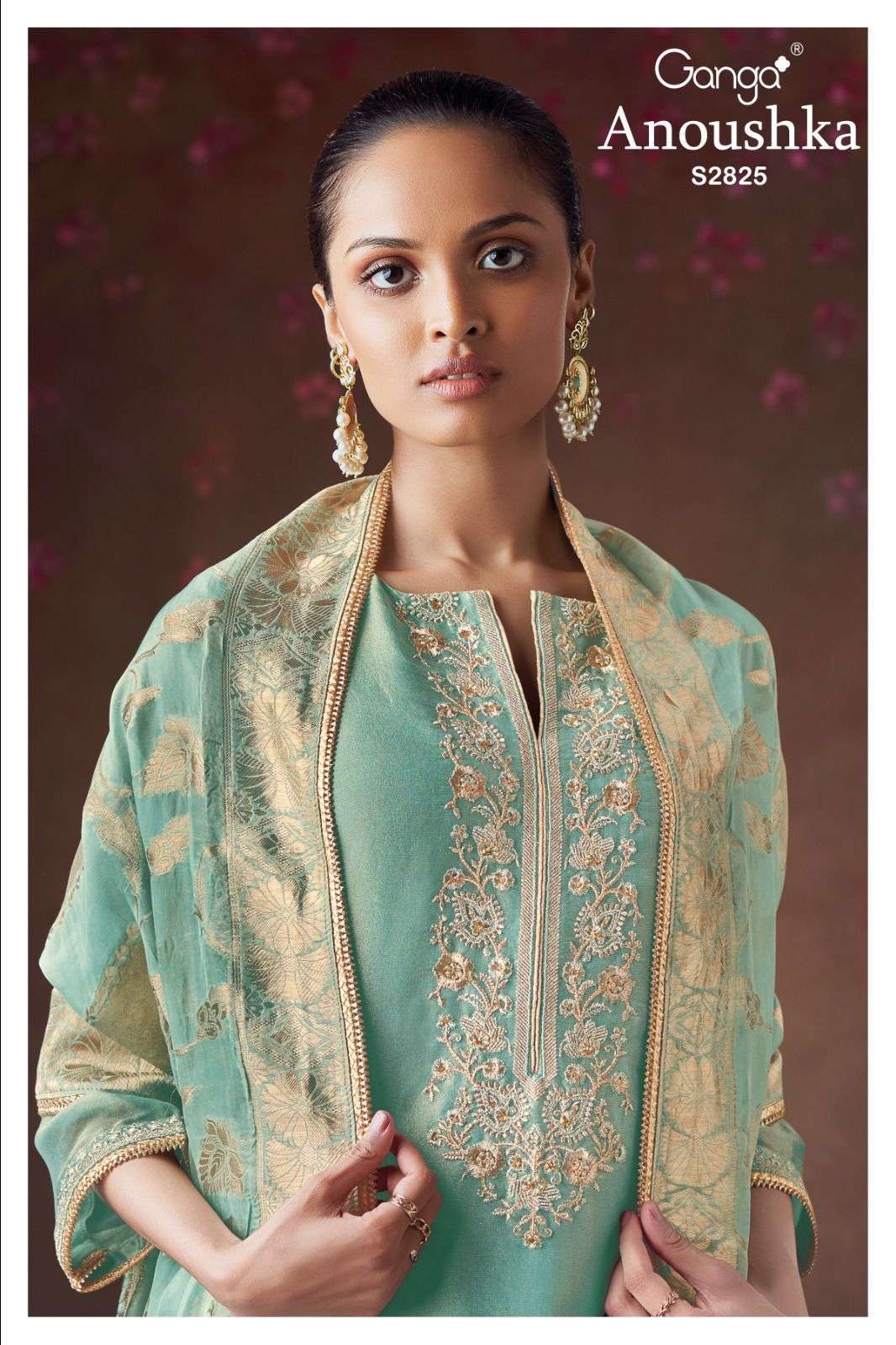 ANOUSHKA BY GANGA FASHIONS 2825-A & 2825-B SERIES BEMBERG SILK JACQUARD WORK DRESSES