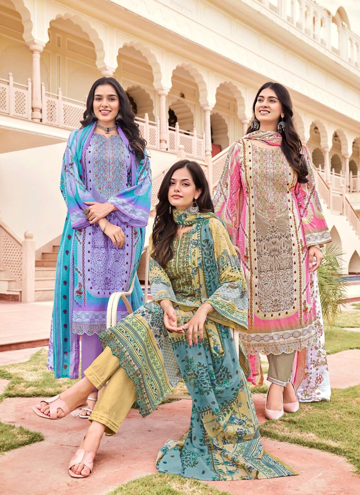 ARHAM VOL-42 BY PAKIZA PRINTS 4201 TO 4210 SERIES LAWN COTTON PRINT WORK DRESSES