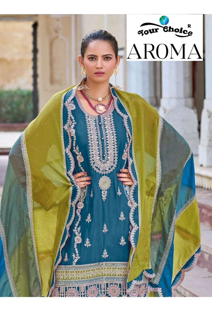 AROMA BY YOUR CHOICE 1001 TO 1003 SERIES CHINON HEAVY WORK READYMADE DRESSES