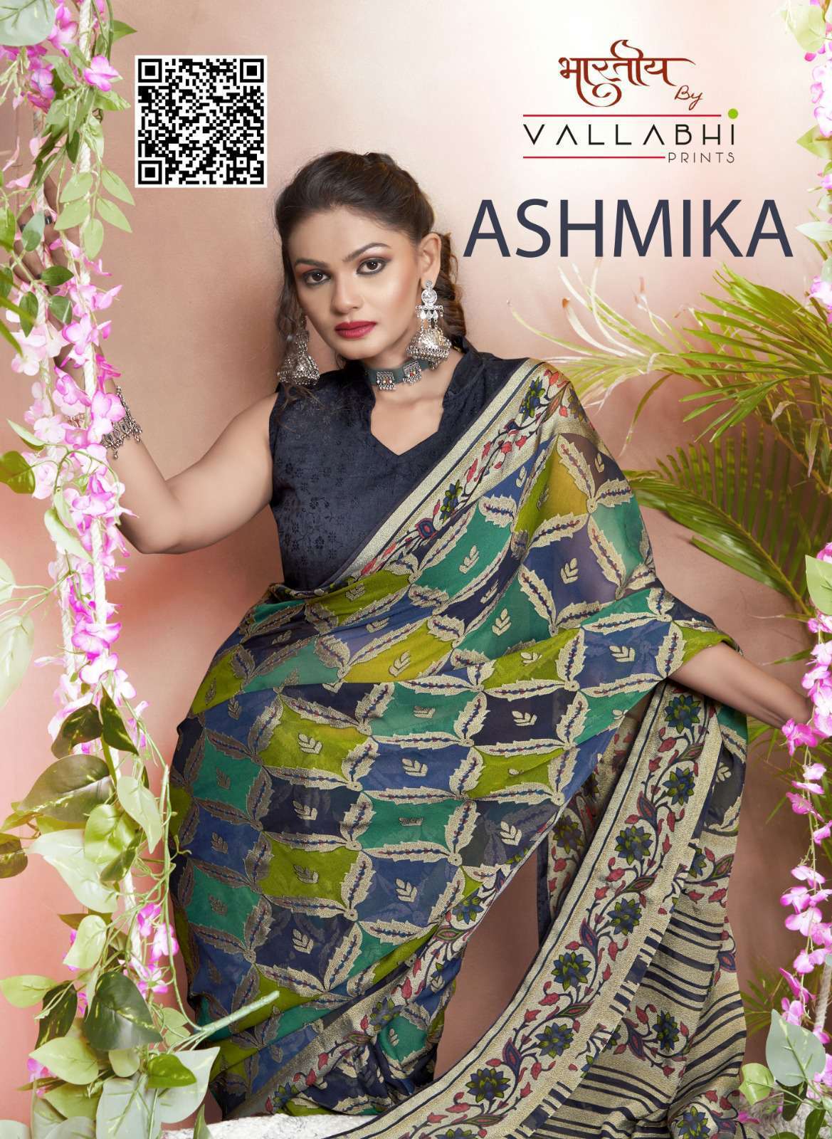 ASHMIKA BY VALLABHI PRINTS 28811 TO 28816 SERIES BRASSO PRINT WORK SAREES