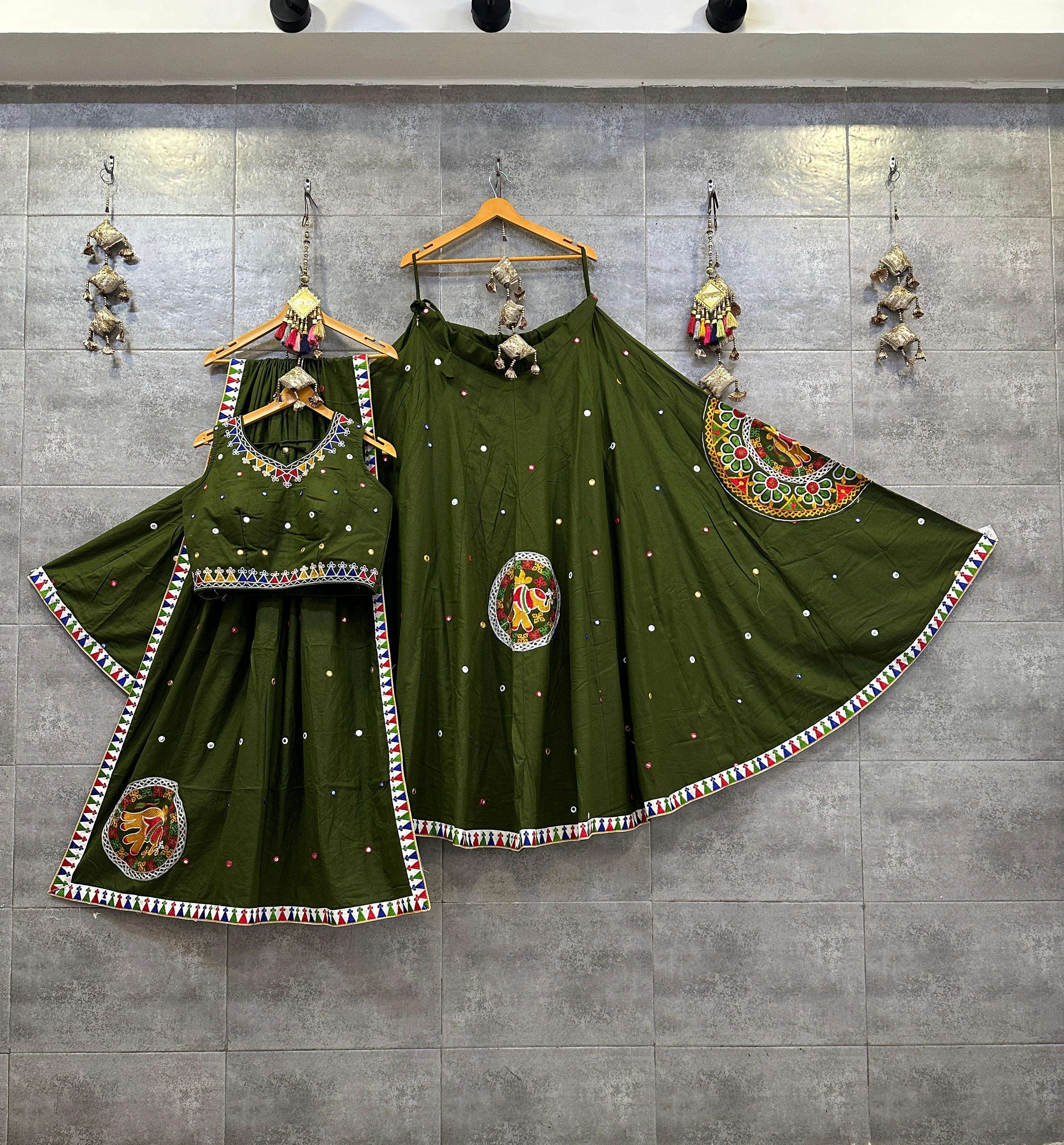 ASR-FLEX CHAKKAR BY AQSAWHOLESALE PURE KHADI COTTON WORK READYMADE CHANIYA CHOLIS