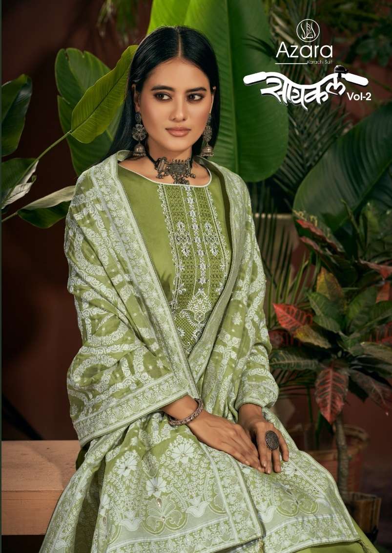 AZARA CYCLE VOL-2 BY RADHIKA FASHION 91001 TO 91006 SERIES ZAAM COTTON WORK DRESSES