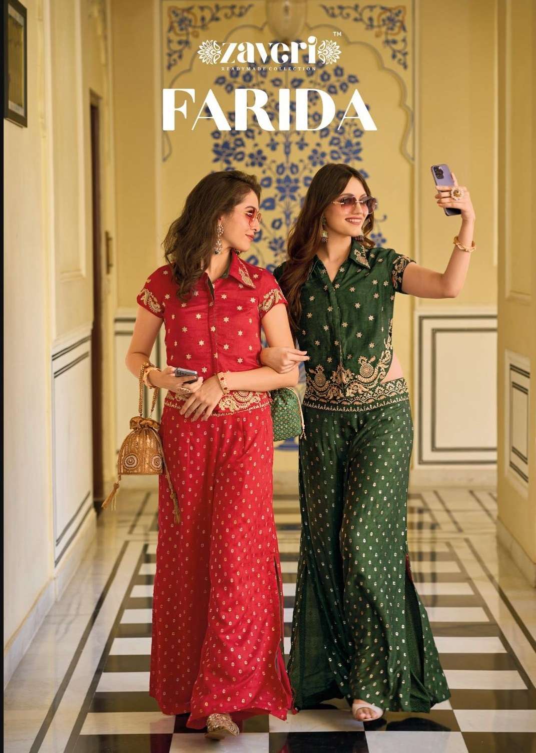 FARIDA BY ZAVERI 1267 & 1268 SERIES SILK FANCY EMBROIDERY WORK CO-ORD SET