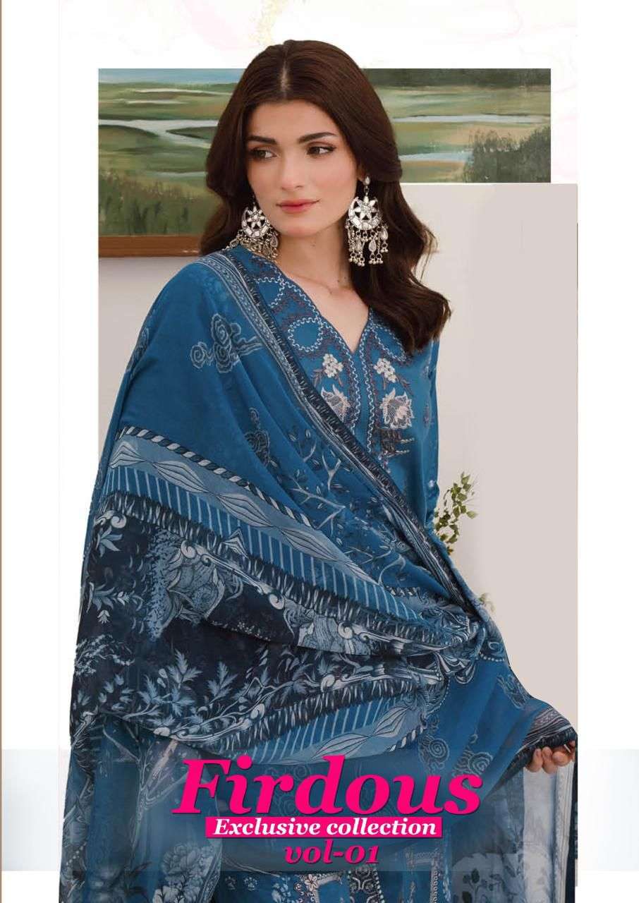 FIRDOUS VOL-1 BY NANDGOPAL PRINTS 1001 TO 1008 SERIES COTTON PRINT PAKISTANI DRESSES