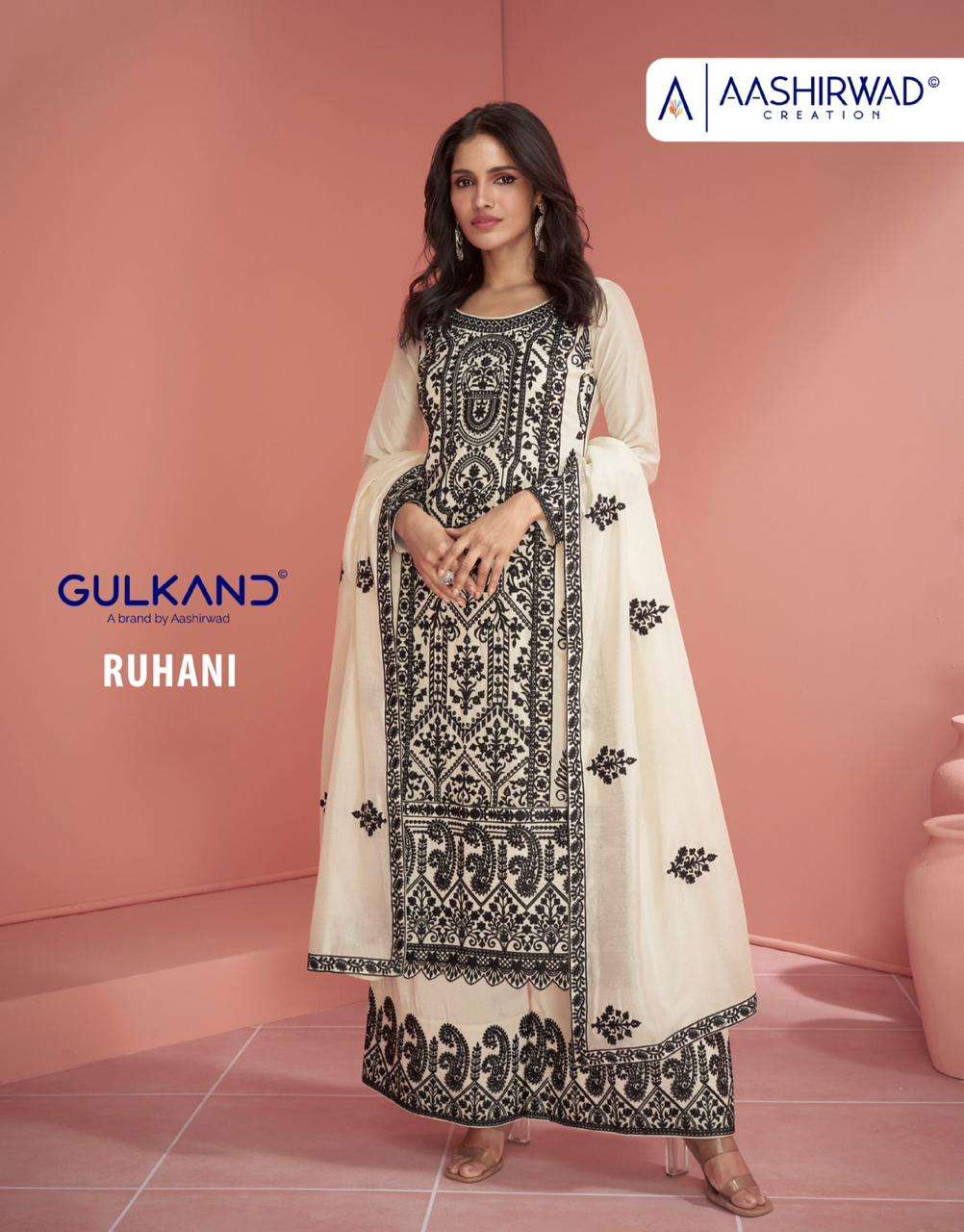 GULKAND RUHANI BY AASHIRWAD CREATION 9903 & 9904 SERIES SILK EMBROIDERY READYMADE DRESSES